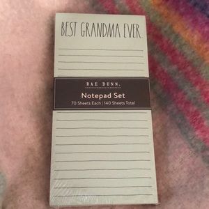 Rae Dunn notepad set 70 sheets each (140 total) BEST GRANDMA EVER and #1 GRANDMA